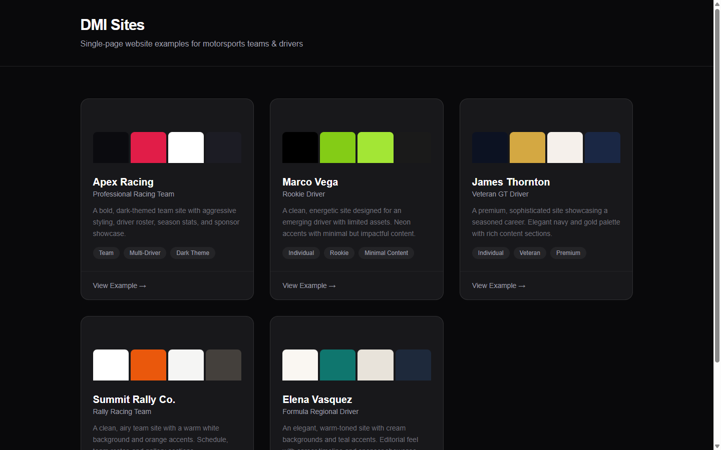 DMI Sites homepage preview