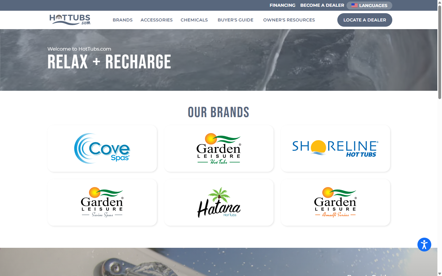 HotTubs.com homepage preview