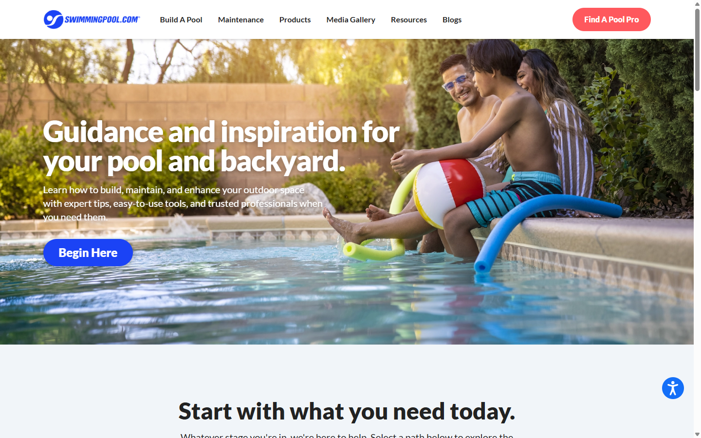 SwimmingPool.com homepage preview